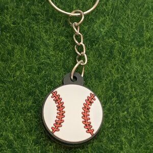 Baseball Tag, Baseball Keychain, Baseball Charm, Gift Idea, Baseball Pendant